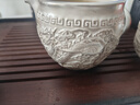 讲茗堂999鎏纯银功夫茶具套装送礼物品高档领导长辈退休乔迁实用男生日 百福银套装-刻字定制链接 10头 实拍图