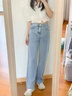 OLDER SEA复古港风水泥灰直筒牛仔裤女2025年新款百搭高腰显瘦垂感阔腿裤女 水泥灰 常规 M 建议95-110斤 实拍图