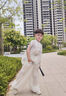 旻胜【两件套】男童新中式汉服套装无袖背心夏季薄款儿童男孩生日礼物 白色130码【120-130cm/45-54斤】 晒单实拍图