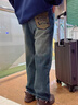 G.DUCKKIDS女童裤子春秋牛仔裤25新款中大儿童直筒裤初中生女孩宽松阔腿裤冬 复古蓝【春秋款】 160 建议150-160cm12-13岁 实拍图
