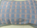 源生活 带固定枕巾带绑带一对 纯棉防脱落 防油防汗加大樱蓝 55x80cm 实拍图