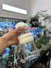 恩尔美（nRMEi）玻璃杯女士高颜值大容量孕产妇躺着喝水吸管杯夏耐高温泡茶水杯子 暖杏白 [双饮/杯套/重力球]650ml 实拍图