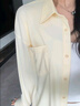 小野和子防晒衬衫2025夏季新款冰丝防晒衣高级时尚防晒服夏季轻薄款外套 【轻薄抗皱】奶油黄 L （175-185cm，120-150斤） 实拍图