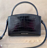 CHARLES&KEITH鳄鱼纹凯莉包手提斜挎婚包包女包生日礼物CK2-50270880-1 Black黑色 S 实拍图