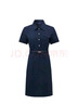 Navigare意大利小帆船短袖衬衫裙女士夏季时尚百搭小个子连衣裙简约中裙女 海军蓝 M 码 实拍图