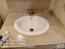 潮窑椭圆形台中盆半嵌入式台上盆洗脸盆洗手盆家用卫生间陶瓷洗面盆 18寸椭圆白色盆 赠送下水 实拍图