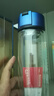 【京东物流】高硼硅双层玻璃杯大容量泡茶杯耐高温加厚水杯茶杯 隐形提环蓝色玻璃杯 300ml 1只 实拍图