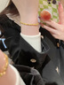 夕迎正七夕情人节黄金色小方块碎金子18k金手链女款送女友送妈妈 18k金手链 实拍图
