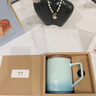 叁旬（sanxun） 知行陶瓷泡茶马克杯带盖过滤水杯女男办公室茶水分离杯子定制 知行马克杯【湖兰釉】 实拍图