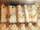 尚策小花朵ins厨房半帘法式蕾丝短帘文艺风田园半透光门帘白色纱窗帘 田园小花短帘 110*45cm 实拍图