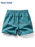 NASA GOOD短裤男士夏季纯色百搭潮流运动薄款透气弹力宽松三分裤子 湖蓝L 实拍图