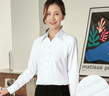 EAEOVNI长袖衬衫女商务免烫春夏职业装白色正装银行衬衣面试工作服修身OL 纯白色【方.领】 38【108-118斤】 实拍图