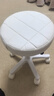 美容院凳子滑轮旋转升降圆凳化妆梳妆凳美发美甲理发椅吧凳大工椅 米白色【29cm座面-沙发坐感】 实拍图