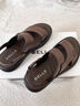 百丽户外两穿凉拖男夏季商场同款牛皮休闲沙滩凉鞋8GF01BL4 棕色 38 实拍图