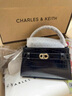 CHARLES&KEITH鳄鱼纹凯莉包手提斜挎婚包包女包生日礼物CK2-50270880-1 Black黑色 S 实拍图