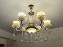世界之星 欧式客厅吊灯大气玉石客厅灯现代简约卧室餐厅蜡烛水晶吊灯新款 牡丹花6头-配LED豪华灯泡 实拍图