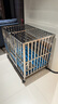 金百特 【不锈钢狗笼子】 金毛狗笼子中大型犬狗笼子宠物狗狗笼子狗屋高档狗别墅 长110*72*95【带蓝色垫板】+20cm狗碗 实拍图