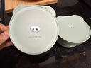 北鼎（Buydeem）陶瓷饭盒猪猪盒便携便当盒保鲜盒带饭餐盒微波炉可用蒸锅烤箱适用 12cm浅杉绿 圆猪猪盒 实拍图