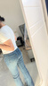 真维斯（Jeanswest）牛仔裤女2026夏季微喇裤高腰显瘦小个子水洗裤子女复古蓝S 实拍图