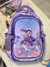 Edison小学生书包1-3年级卡通轻便减负防泼水儿童出游背包 22992-7紫色 实拍图