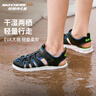 Skechers斯凯奇儿童运动凉鞋男童沙滩鞋镂空防滑夏季中大童大头鞋400041L 男童/海军蓝色/柠檬色/NVLM 35 实拍图