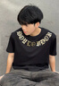 BOY LONDON春男女同款短袖仿烫金环形印花老鹰潮牌T恤N01903 黑色 XL 实拍图