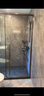 心海伽蓝（SHKL）一字型淋浴房玻璃隔断一固一移下沉式淋浴隔断干湿分离推拉门2q 2Q升级版】双向缓冲1.6-1.69【哑黑】8滑轮 实拍图