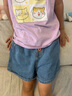 ASK JUNIOR童装儿童裤子女童中大童牛仔短裤运动跑步休闲薄款夏裤 蓝色 140 实拍图