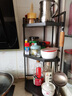 JCZS德国品牌厨房台面调料收纳三角架墙转角多功能储物拐角置物架 【枪灰】三层-边长30cm(配筷筒+挂钩） 实拍图
