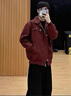 山系户外外套男美式复古机能学院风棒球服夹克简约教练飞行服外套 【高质量重磅升级款】红色 2XL 建议体重140-150斤可穿 实拍图