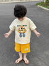 G.DUCKKIDS小黄鸭童装男童套装夏季2025儿童衣服宝宝潮酷太空人短袖两件套潮 太空人套装 米白色geioqgg 100 建议2~3岁【 90-100cm】 实拍图