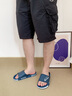 惠夫人拖鞋男夏季外穿大码防滑耐磨时尚潮流浴室洗澡居家休闲透气拖鞋 【升级款】藏青 42-43 (适合平常穿41/42码) 实拍图