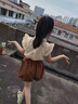 G.duck童装女童套装夏款儿童衣服中大童夏季新款衬衫短裤两件套女孩衣服 咖色【飞袖款】 140 尺码9~10岁【130-140cm】cm 实拍图