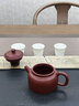 金福象纯手工紫砂茶壶宜兴原矿家用泡茶壶茶具套装朱泥德钟 【纯铜盖置】+德钟 250ml 实拍图