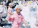 牧萌儿童雨衣男童连体套装防水全身幼儿园女孩小童 樱花独角兽 XL 实拍图