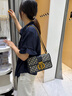 ESDS香港真皮包包女包2025新款小众轻奢高级感斜挎链条刺绣子母小方包 蓝色（送礼盒套装） 实拍图