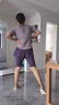徽格儿（phigeer）跑步套装女晨跑服夏季专业五分裤跳操服薄款宽松透气健身衣短袖 紫色两件套（紫色五分裤） XL 实拍图