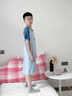 俞兆林男童睡裙割包皮术后专用宽松衣服冰丝莫代尔儿童睡衣男孩大童睡袍 深蓝【A类莫代尔棉】 150 建议140-150cm，60-80斤 晒单实拍图