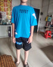 G.DUCKKIDS童装男童夏装套装儿童衣服中大童短袖套装男孩帅气运动装薄款透气 蓝色 150 尺码11~12岁【140-150cm】 实拍图
