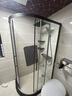 九牧（JOMOO） 【定制】极简枪灰浴室玻璃隔断干湿分离不锈钢移门弧形淋浴房86S 【枪灰光玻】1000*1000*2000mm 实拍图