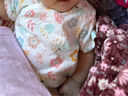 欢喜小熊婴儿短袖包屁衣2件装夏季薄款纯棉女宝宝三角哈衣服吸汗透气护肚 实拍图