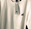 adidas情侣休闲纯棉上衣圆领短袖T恤男女夏季阿迪达斯官方轻运动 米白 L 实拍图