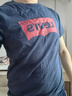 Levi's李维斯情侣美式宽松印花时尚简约舒适潮流纯棉圆领短袖T恤 藏青色 002A0-0002 L 实拍图