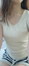 蕉内【赵露思同款】凉皮501Cool女士U领修身肌底衣显瘦T恤女运动内搭 【赵露思同款】奶油白 M 实拍图