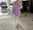 艾舞戈儿童舞蹈服夏季练功女童跳舞衣幼儿园宝宝连体芭蕾舞裙中国舞服装 紫罗兰-短袖 130 码 高110-120cm重38-48斤 实拍图