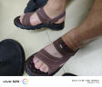 蜻蜓牌夏季真皮男士凉鞋真牛皮沙滩鞋皮凉鞋男软底防滑中年人爸爸鞋大码 棕色 42 实拍图