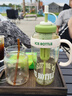 【京东物流】水杯冰霸吸管杯高颜值学生茶水分离大容量杯子 肚肚杯1个-浅绿色 实拍图