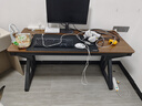 韵他实木电脑桌子双人电竞桌台式办公桌简约现代学习桌长方形书桌 黑胡桃桌+黑架【18mm实木桌面】冲量价 140*60*75cm 实拍图