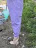 熊火女士下水裤赶海装备大人水裤下半身涉水服全身防水雨裤带雨鞋连体 女款紫色下水裤【3D修身】 40 实拍图