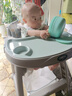 荆婴坊宝宝餐椅婴儿家用吃饭餐桌座椅多功能餐厅酒店商用儿童饭桌 绿色【加厚款】+双层餐盘+置物袋 实拍图